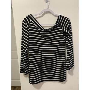 Black and White Striped Women's Top